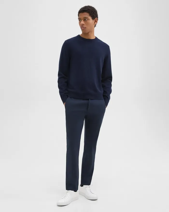 Men Sweaters Cardigans Theory Hilles Crewneck Sweater In Cashmere Baltic
