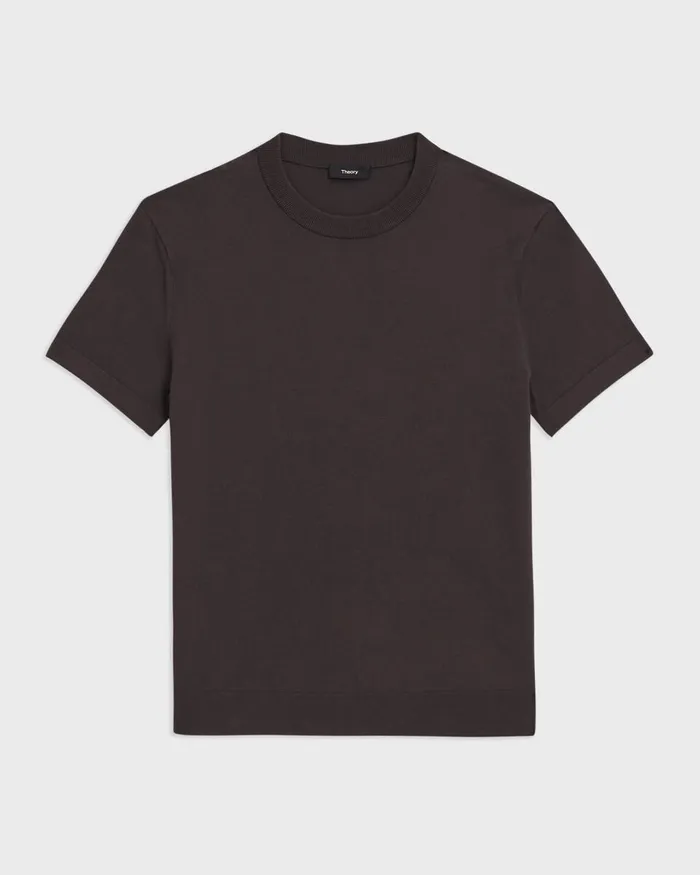 Men Sweaters Cardigans Theory Sarior Tee In Light Bilen Coffee