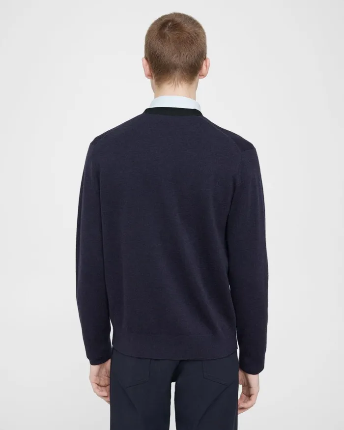 Men Sweaters Cardigans Theory VNeck Cardigan In Merino Wool Navyblack