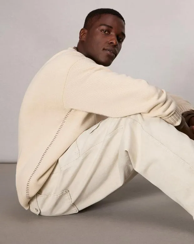 Men Sweaters Rag and Bone Clarkson Cotton Sweater Turtledove