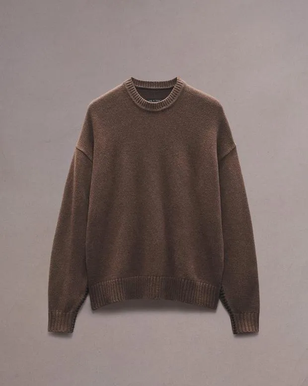 Men Sweaters Rag and Bone Clarkson Wool Sweater Slate Brown