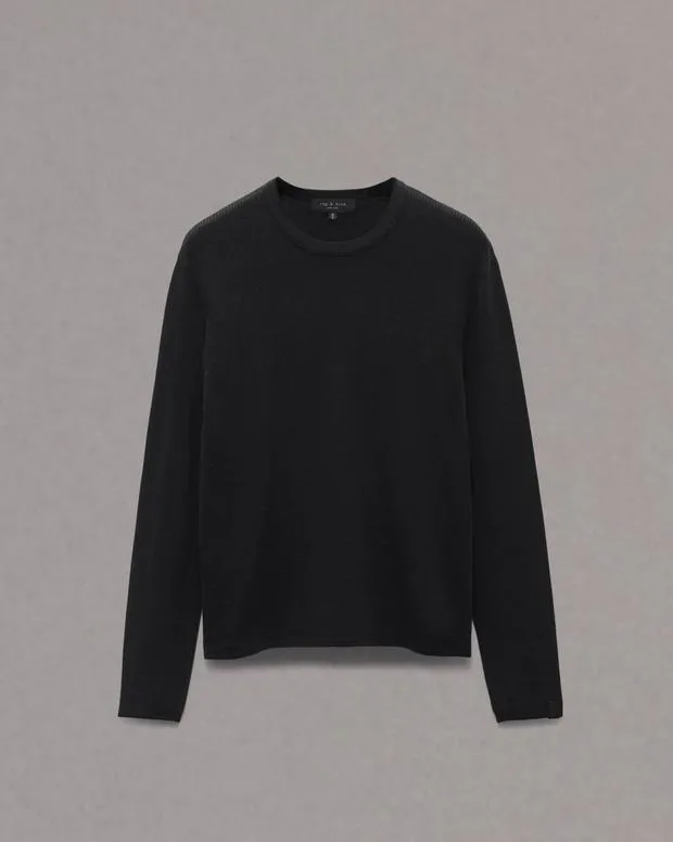 Men Sweaters Rag and Bone Harvey Crew Blackblack