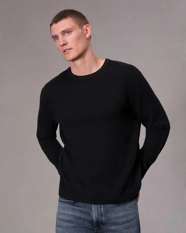 Men Sweaters Rag and Bone Harvey Crew Blackblack