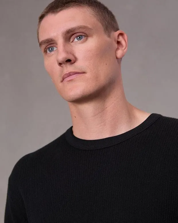 Men Sweaters Rag and Bone Harvey Crew Blackblack