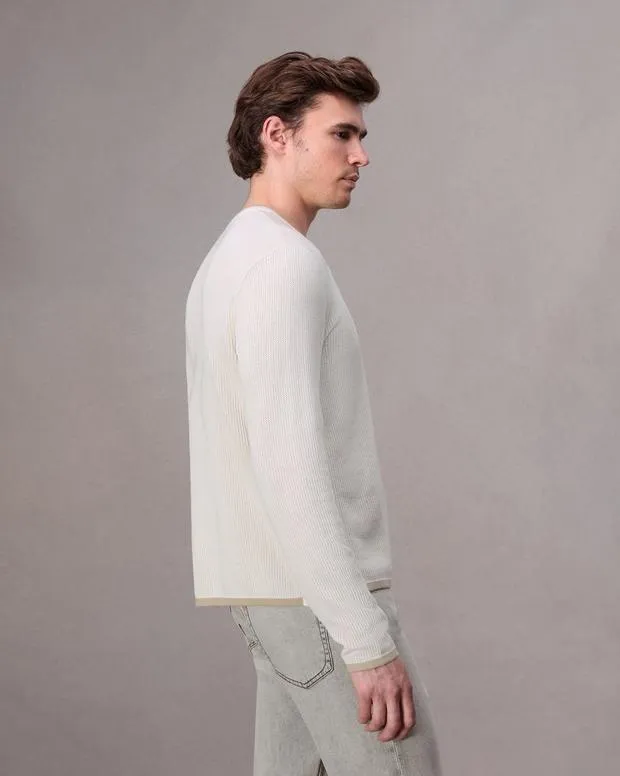 Men Sweaters Rag and Bone Harvey Crew Ivory