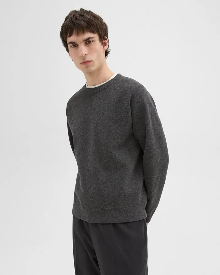 Men Sweatshirts Hoodies Theory Raglan Sleeve Sweatshirt In Light Bilen Pestle Melange