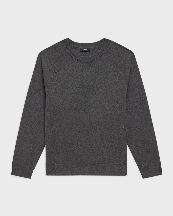 Men Sweatshirts Hoodies Theory Raglan Sleeve Sweatshirt In Light Bilen Pestle Melange