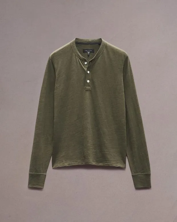 Men TShirts and Henleys Rag and Bone Classic Flame Henley Forest Green