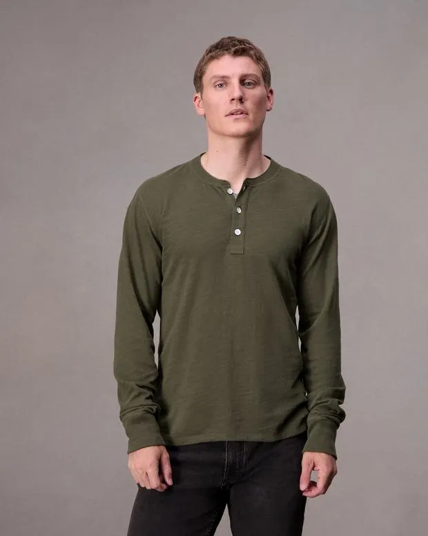 Men TShirts and Henleys Rag and Bone Classic Flame Henley Forest Green