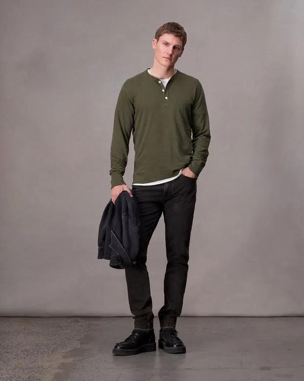 Men TShirts and Henleys Rag and Bone Classic Flame Henley Forest Green