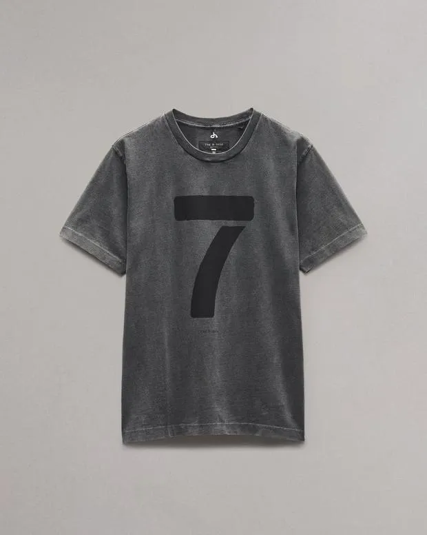 Men TShirts and Henleys Rag and Bone Rb Number 7 TShirt Washed Black