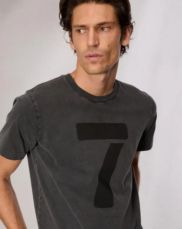 Men TShirts and Henleys Rag and Bone Rb Number 7 TShirt Washed Black