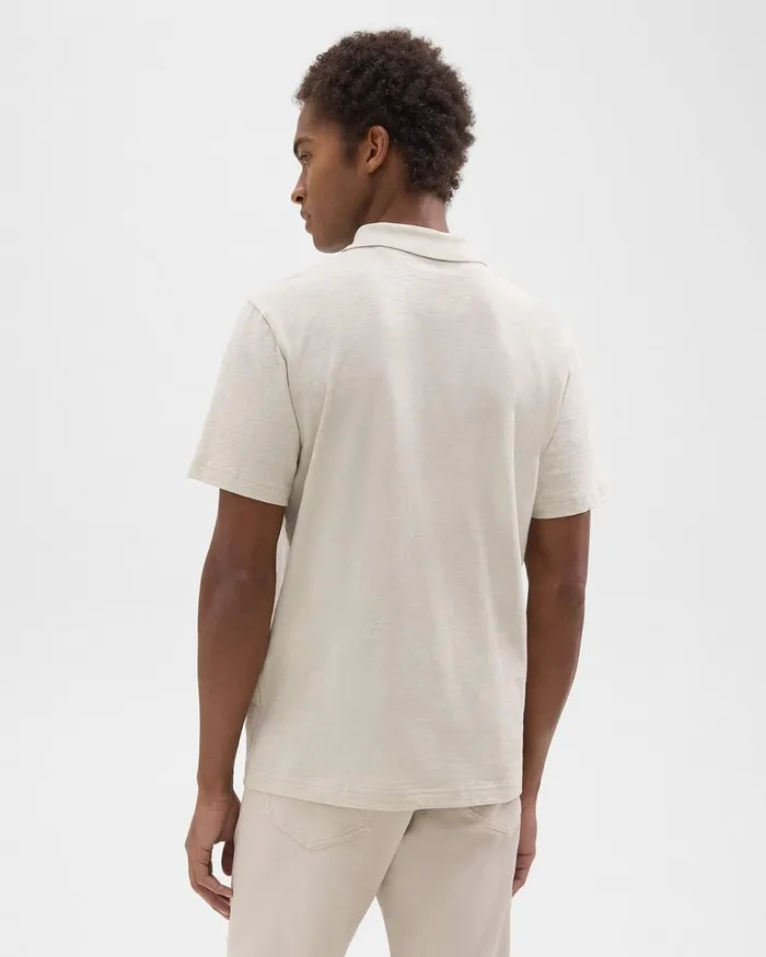 Men TShirts Polos Theory Bron Polo Shirt In Cosmos Slub Cotton Limestone