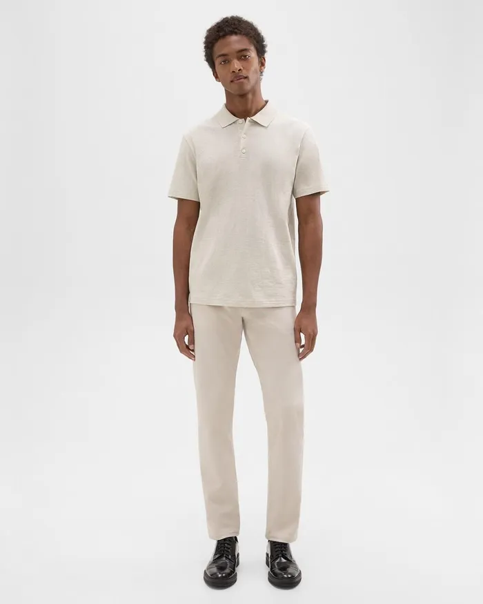 Men TShirts Polos Theory Bron Polo Shirt In Cosmos Slub Cotton Limestone