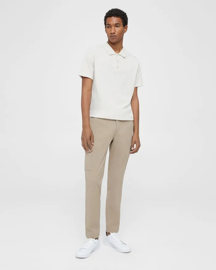 Men TShirts Polos Theory Bron Polo Shirt In Slub Cotton Sand