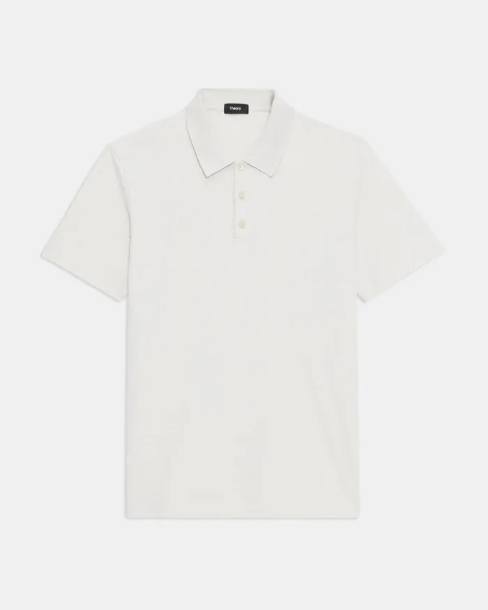 Men TShirts Polos Theory Bron Polo Shirt In Slub Cotton Sand