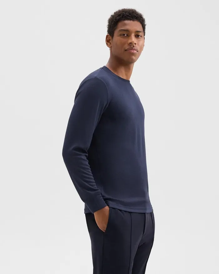 Men TShirts Polos Theory Essential LongSleeve Tee In Anemone Modal Jersey Baltic