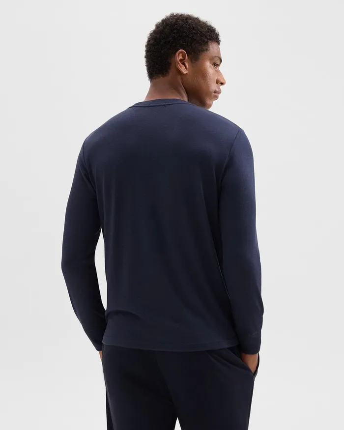 Men TShirts Polos Theory Essential LongSleeve Tee In Anemone Modal Jersey Baltic