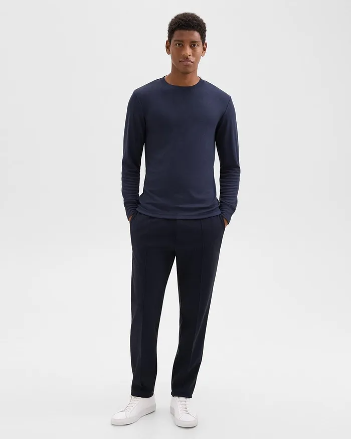 Men TShirts Polos Theory Essential LongSleeve Tee In Anemone Modal Jersey Baltic