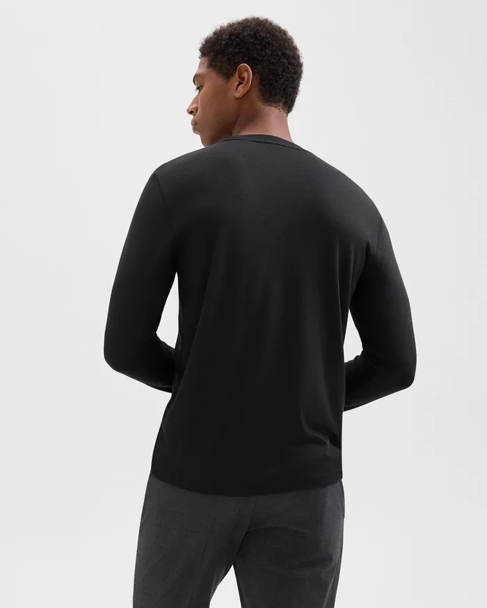 Men TShirts Polos Theory Essential LongSleeve Tee In Anemone Modal Jersey Black