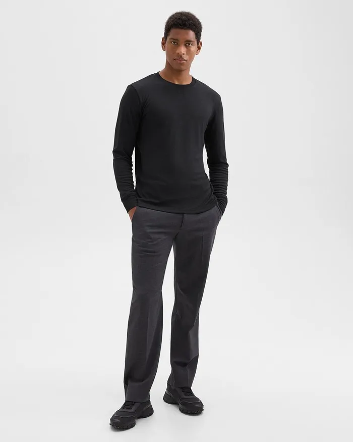 Men TShirts Polos Theory Essential LongSleeve Tee In Anemone Modal Jersey Black