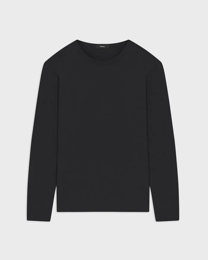 Men TShirts Polos Theory Essential LongSleeve Tee In Anemone Modal Jersey Black