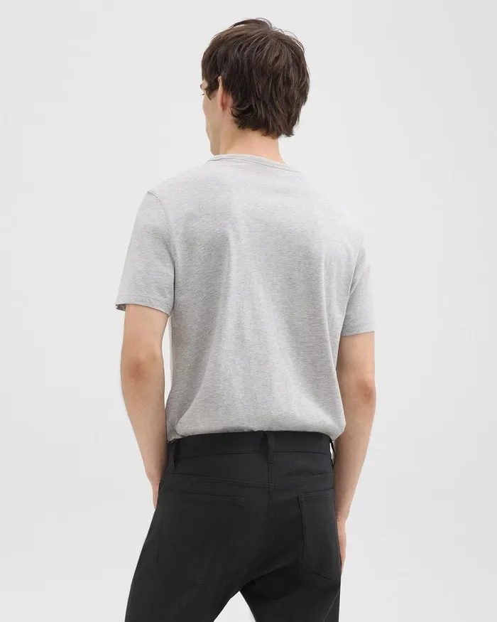 Men TShirts Polos Theory Precise Tee In Pima Cotton Jersey Charcoal Heather