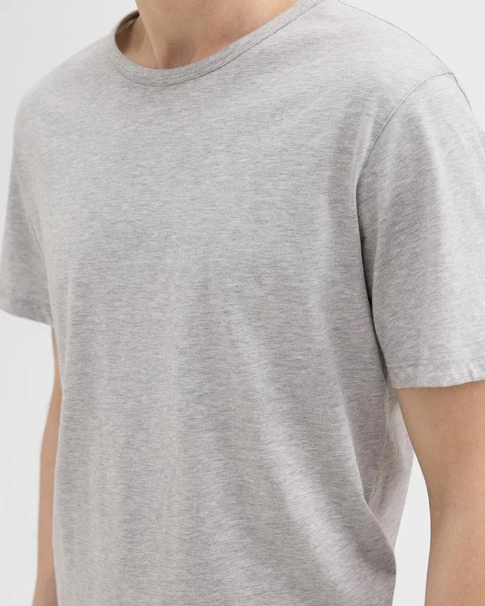 Men TShirts Polos Theory Precise Tee In Pima Cotton Jersey Charcoal Heather