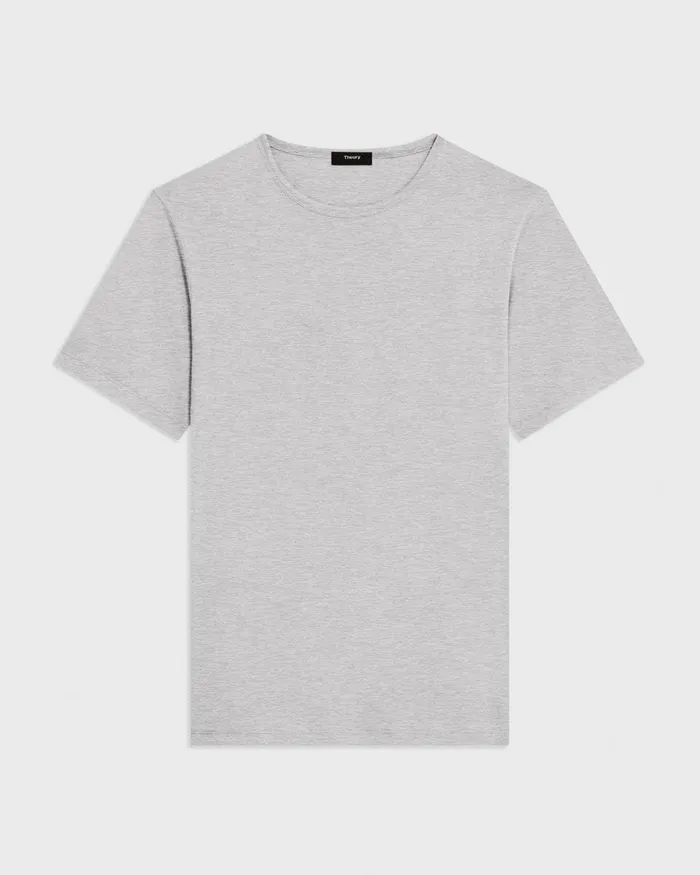 Men TShirts Polos Theory Precise Tee In Pima Cotton Jersey Charcoal Heather