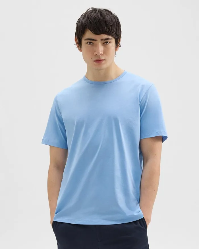 Men TShirts Polos Theory Precise Tee In Pima Cotton Jersey Powder Blue