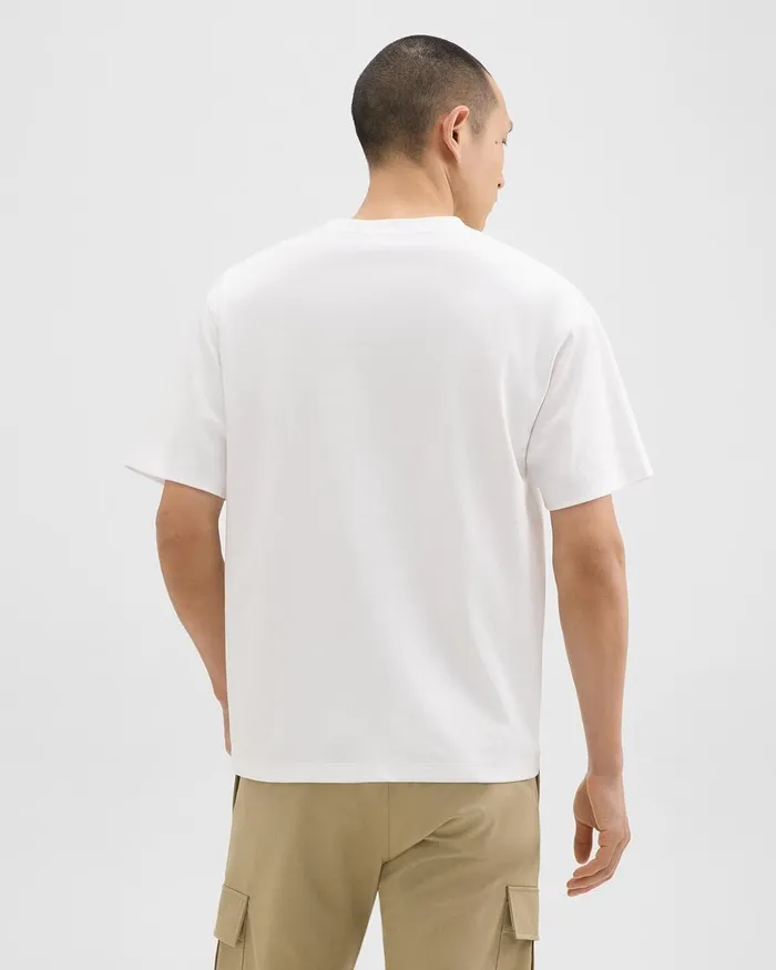 Men TShirts Polos Theory Relaxed Tee In Cotton Jersey White