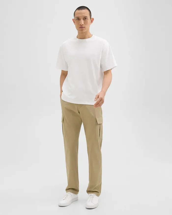 Men TShirts Polos Theory Relaxed Tee In Cotton Jersey White