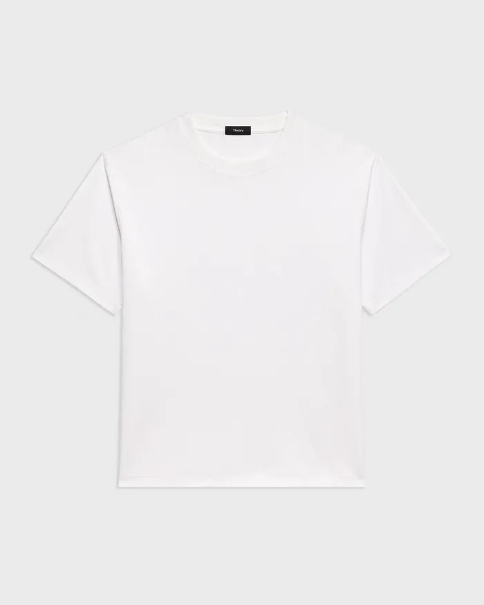 Men TShirts Polos Theory Relaxed Tee In Cotton Jersey White