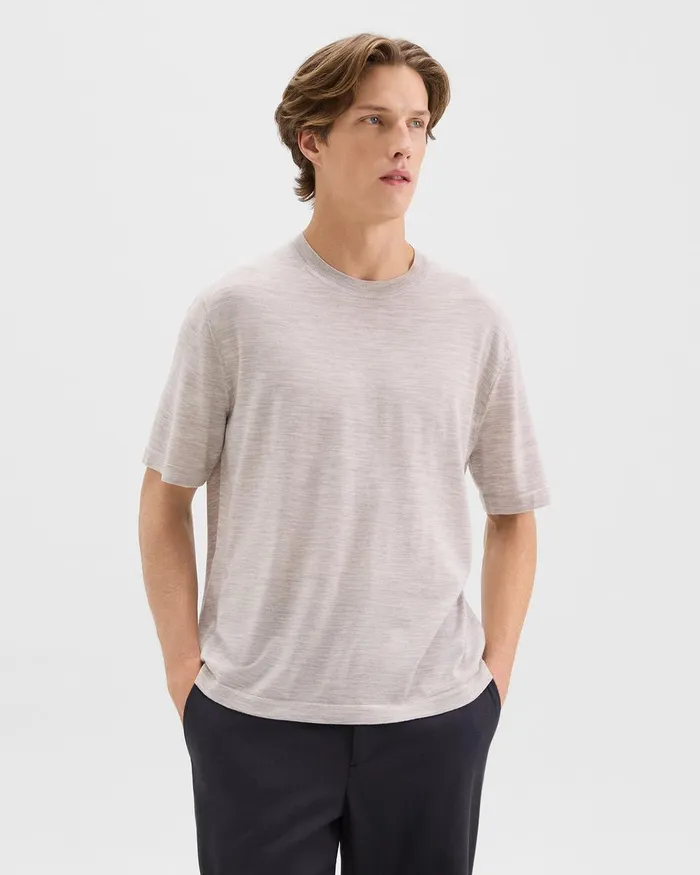 Men TShirts Polos Theory Relaxed Tee In Regal Wool Light Heather Barley