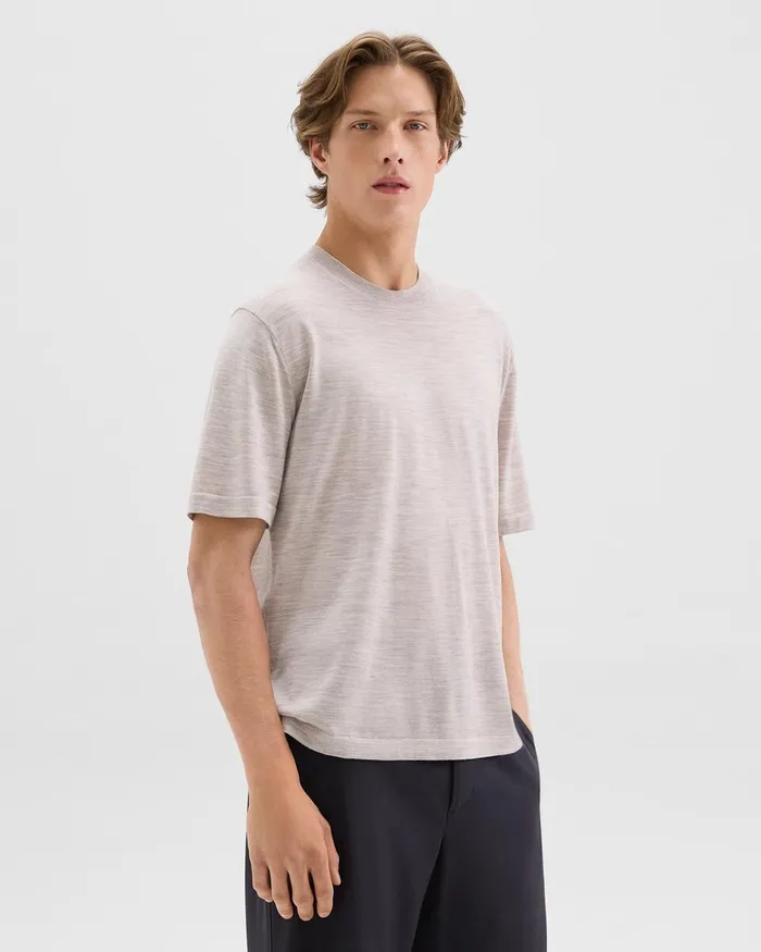 Men TShirts Polos Theory Relaxed Tee In Regal Wool Light Heather Barley
