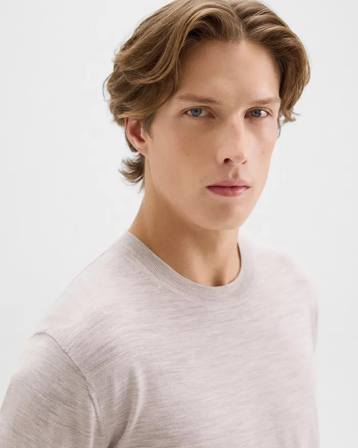 Men TShirts Polos Theory Relaxed Tee In Regal Wool Light Heather Barley