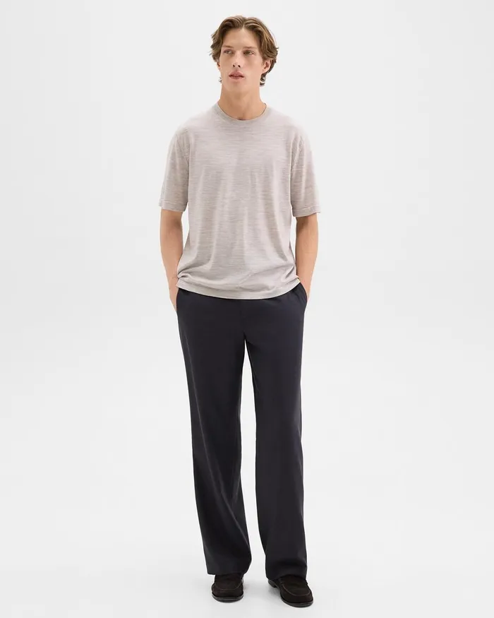 Men TShirts Polos Theory Relaxed Tee In Regal Wool Light Heather Barley