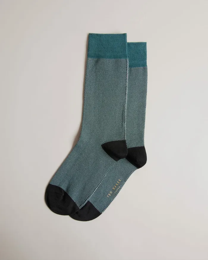 Men TEDTEXT 8211 Semi Plain Socks Medium Green Ted Baker Socks
