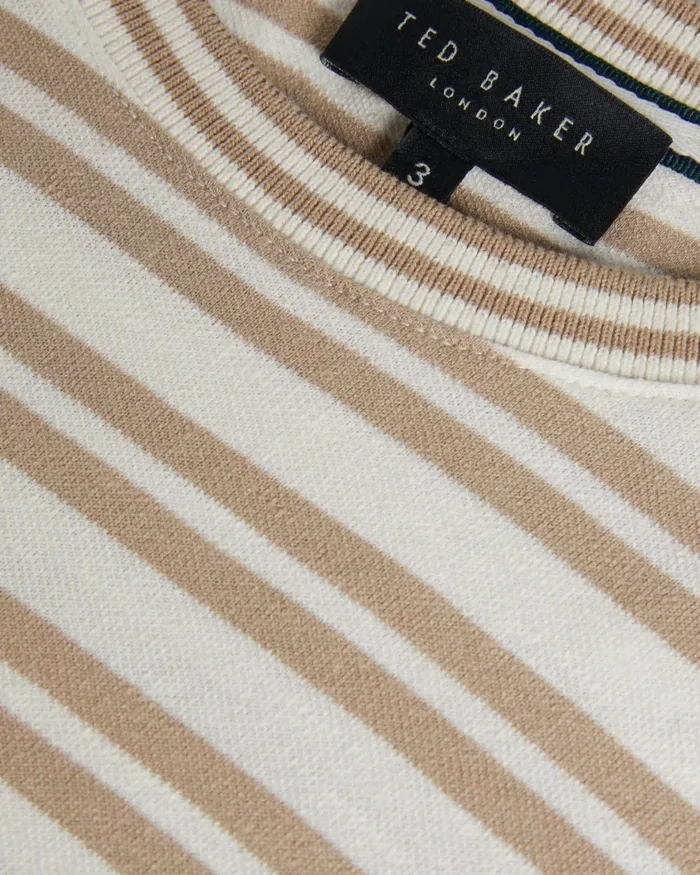Men VADELL 8211 Short Sleeve Regular Fit Striped TShirt Light Brown Ted Baker Tops Men VADELL 8211 Short Sleeve Regular Fit Striped TShirt Light Brown Ted Baker Tops