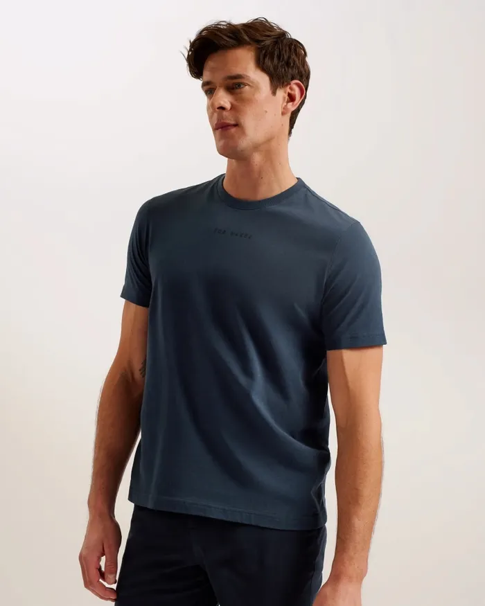 Men WISKIN 8211 Branded Regular Fit TShirt Navy Ted Baker Tops