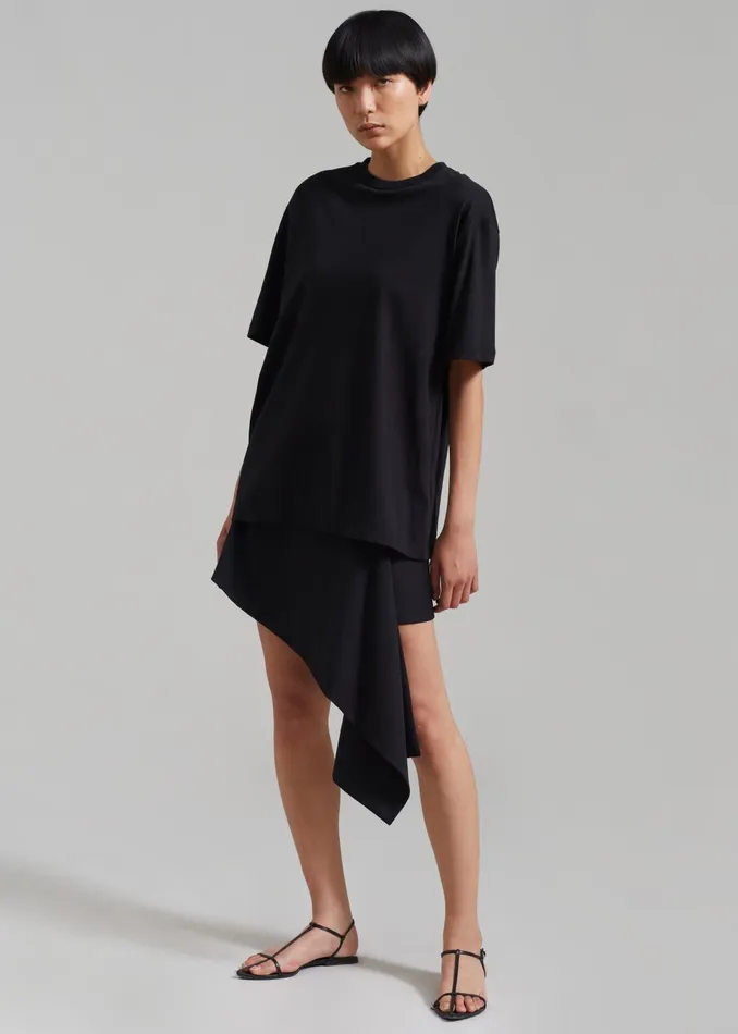 MenWomen Faro Boxy Tee 8211 Black The Frankie Shop Tops