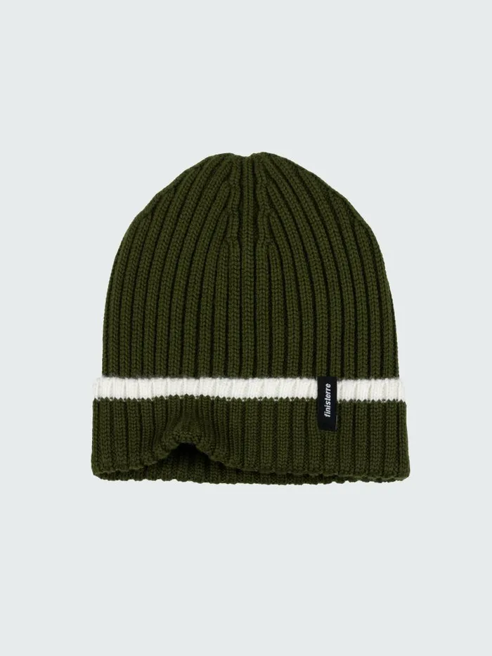 MenWomen Fisherman Tipped Beanie Oliveecru Finisterre Hats and Beanies