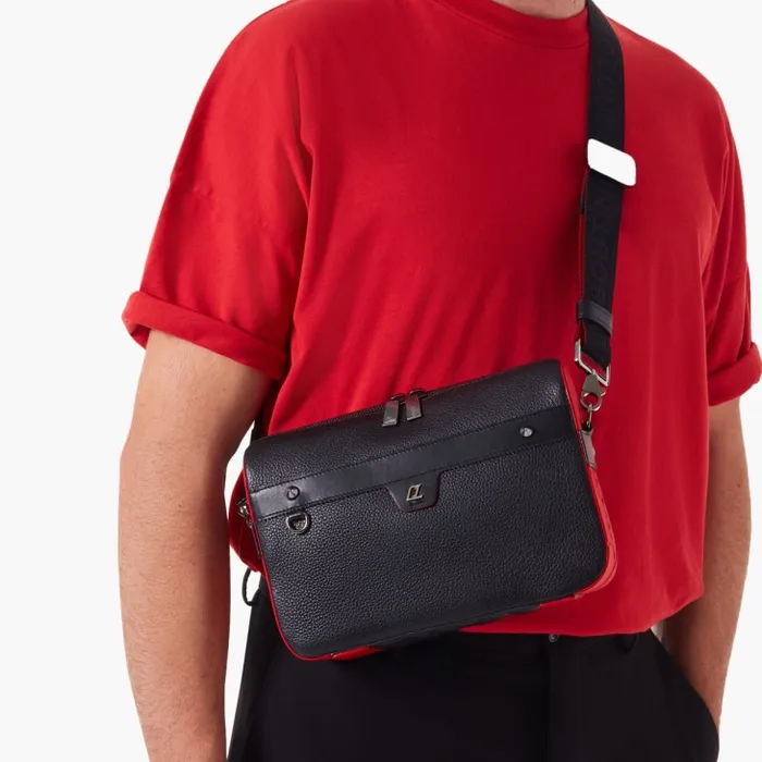MenWomen Ruisbuddy Messenger Bag 8211 Grained Calf Leather And Rubber 8211 Black Christian Louboutin Crossbody Bags MenWomen Ruisbuddy Messenger Bag 8211 Grained Calf Leather And Rubber 8211 Black Christian Louboutin Crossbody Bags