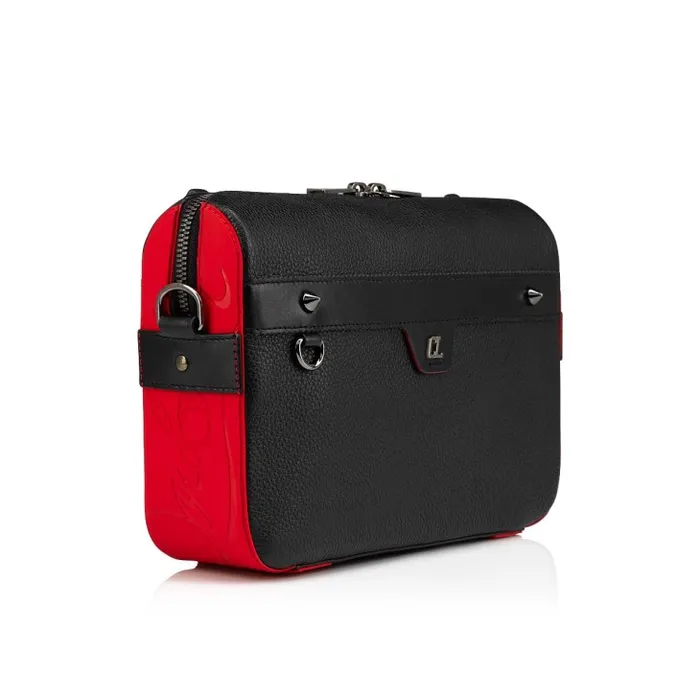 MenWomen Ruisbuddy Messenger Bag 8211 Grained Calf Leather And Rubber 8211 Black Christian Louboutin Crossbody Bags