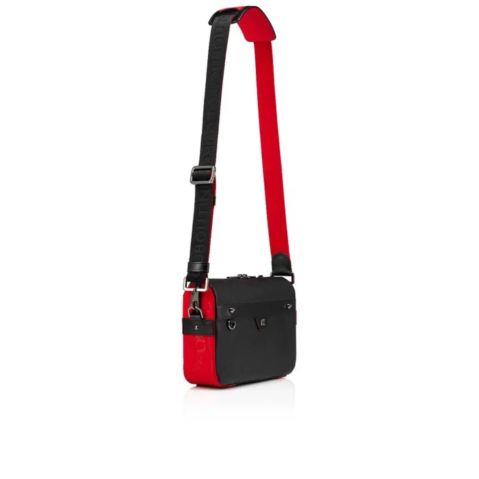 MenWomen Ruisbuddy Messenger Bag 8211 Grained Calf Leather And Rubber 8211 Black Christian Louboutin Crossbody Bags