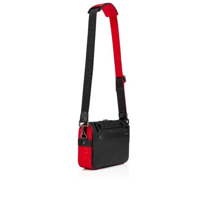 MenWomen Ruisbuddy Messenger Bag 8211 Grained Calf Leather And Rubber 8211 Black Christian Louboutin Crossbody Bags