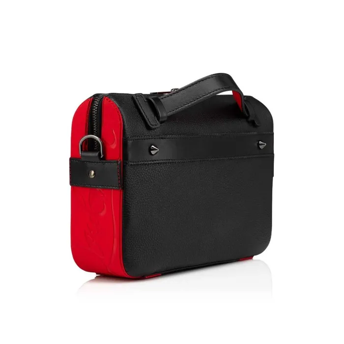 MenWomen Ruisbuddy Messenger Bag 8211 Grained Calf Leather And Rubber 8211 Black Christian Louboutin Crossbody Bags