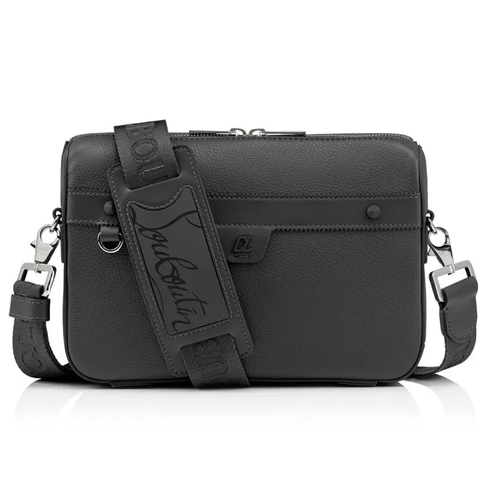 MenWomen Ruisbuddy Messenger Bag 8211 Grained Calf Leather And Rubber 8211 Smoky Christian Louboutin Crossbody Bags MenWomen Ruisbuddy Messenger Bag 8211 Grained Calf Leather And Rubber 8211 Smoky Christian Louboutin Crossbody Bags
