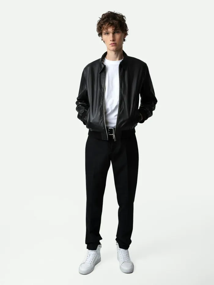 Men Zadig and Voltaire Jackets and Coats Mate Leather Jacket Black