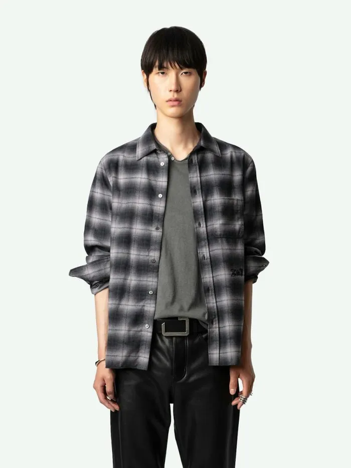 Men Zadig and Voltaire Shirts Stan Shirt Grey Men Zadig and Voltaire Shirts Stan Shirt Grey
